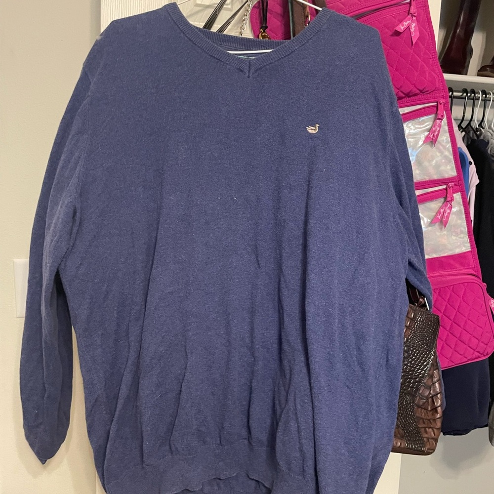 Southern Marsh Blue V-Neck Sweater